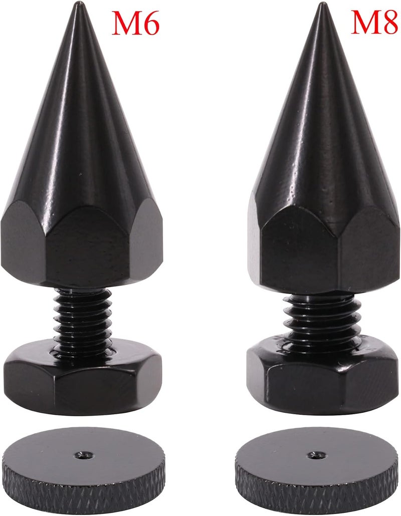 Flushbay 4 Pack Speaker Spikes Floor Protectors Adjustable Speaker Isolation Spikes M8 Black for Subwoofer CD DVD Player Audio Amplifier Turntable Recorder Chassis with Speaker Isolation Feet Pad (M8) - Image 5